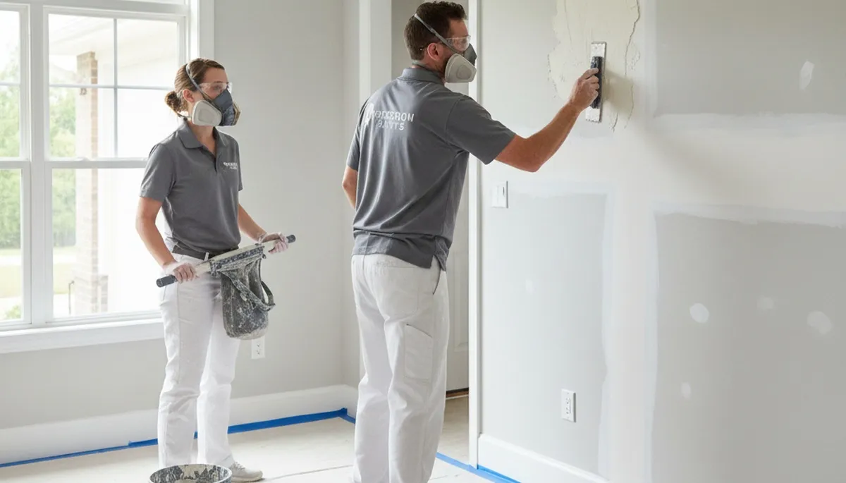 Professional drywall repair and wall restoration in Lexington MA home by expert painters
