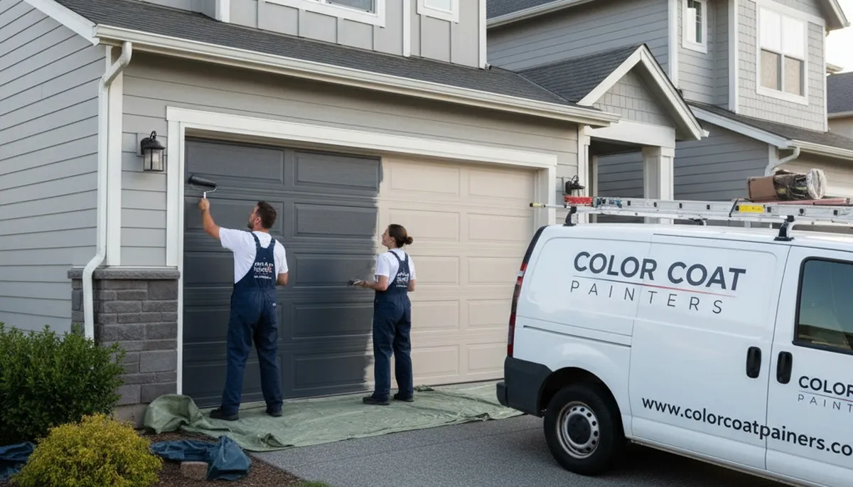 Professional garage door painting in Lexington MA enhancing curb appeal and weather protection