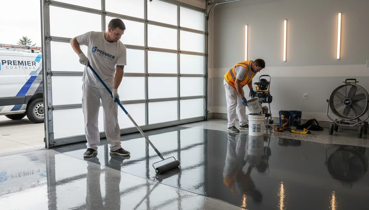 Professional garage floor epoxy coating in Lexington MA for durable, salt-resistant surface protection