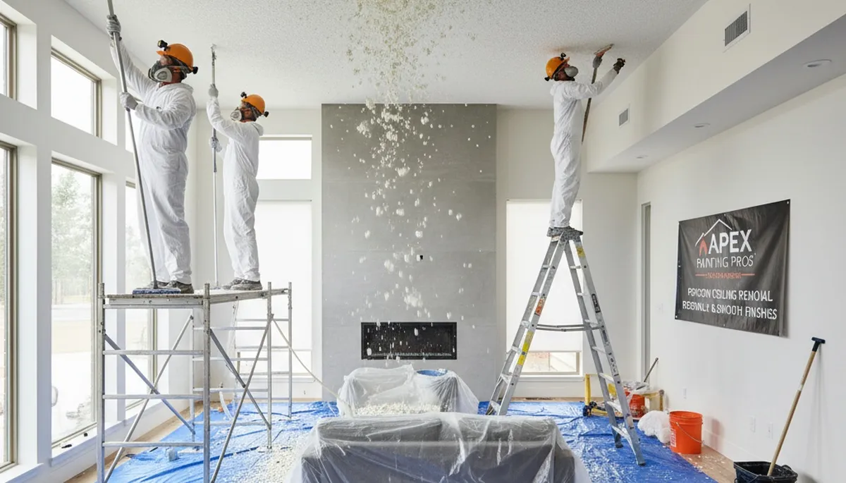 Professional popcorn ceiling removal in Lexington, MA for smooth modern home ceilings