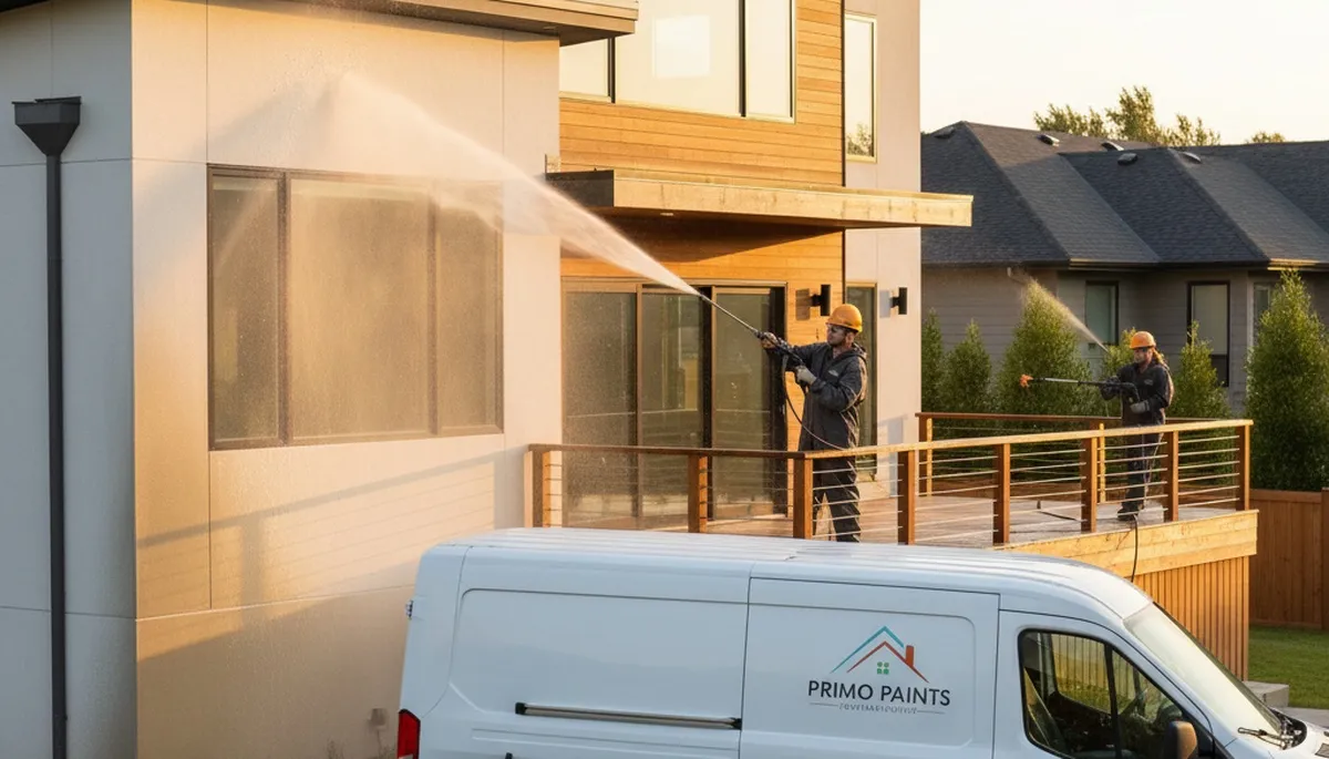 Professional pressure cleaning a Lexington MA home exterior for expert surface restoration